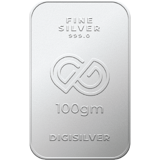 DG 100 Gram Silver Mint Bar 24k (99.9%)