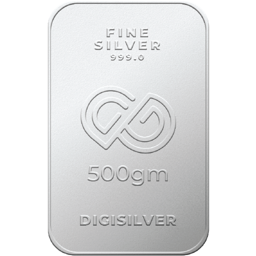 DG 500 Gram Silver Casted Bar 24k (99.9%)