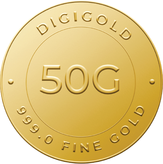 DG 50 Gram Gold Coin 24k (99.9%)