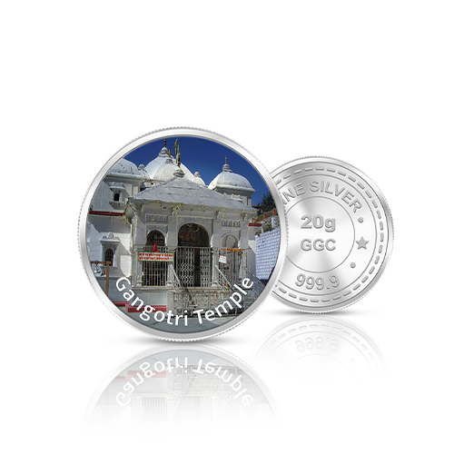 20gm GGC Gangotri Temple Silver Color Coin 24k (999.9)