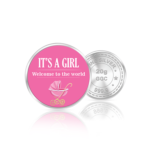 20gm GGC Baby Girl Welcome Color Coin 24k (999.9)