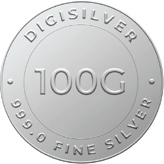 DG 100 Gram Silver Coin 24k (99.9%)