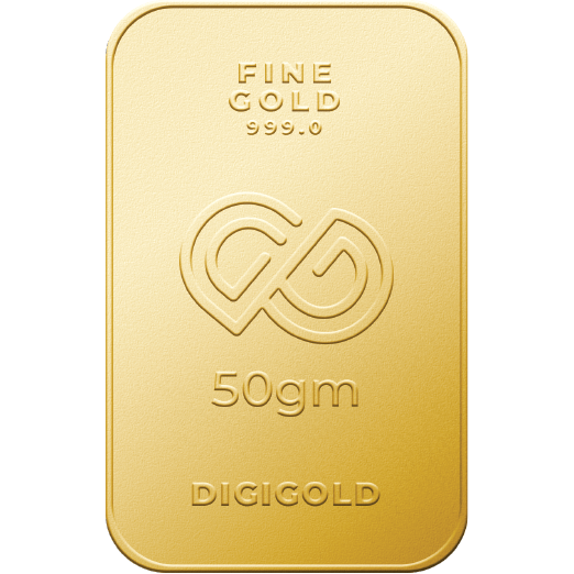 DG 50 Gram Gold Mint Bar 24k (99.9%)