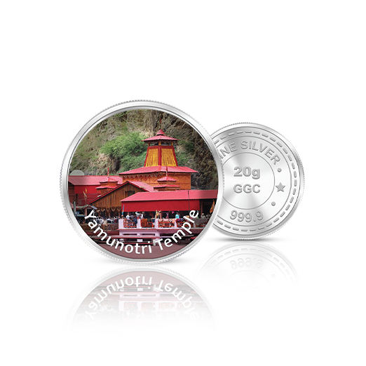 20gm GGC Yamunotri Temple Silver Color Coin 24k (999.9)