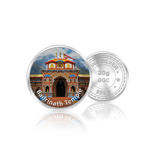 20gm GGC Badrinath Temple Silver Color Coin 24k (999.9)